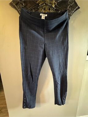 Woman’s Navy Windowpane Stretch Dress Pants